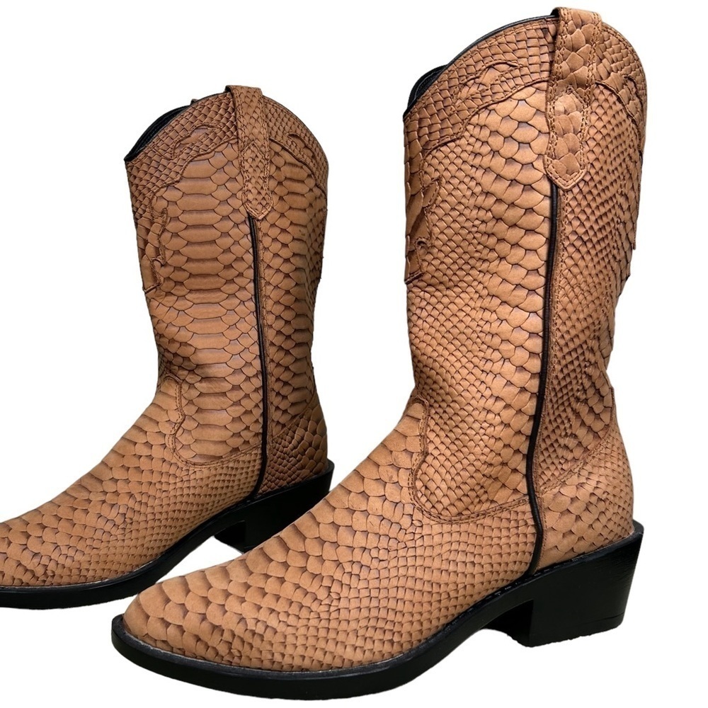 ROC Boots Australia Indio Tan Cobra Snakeskin Western Cowboy Boot Size 10